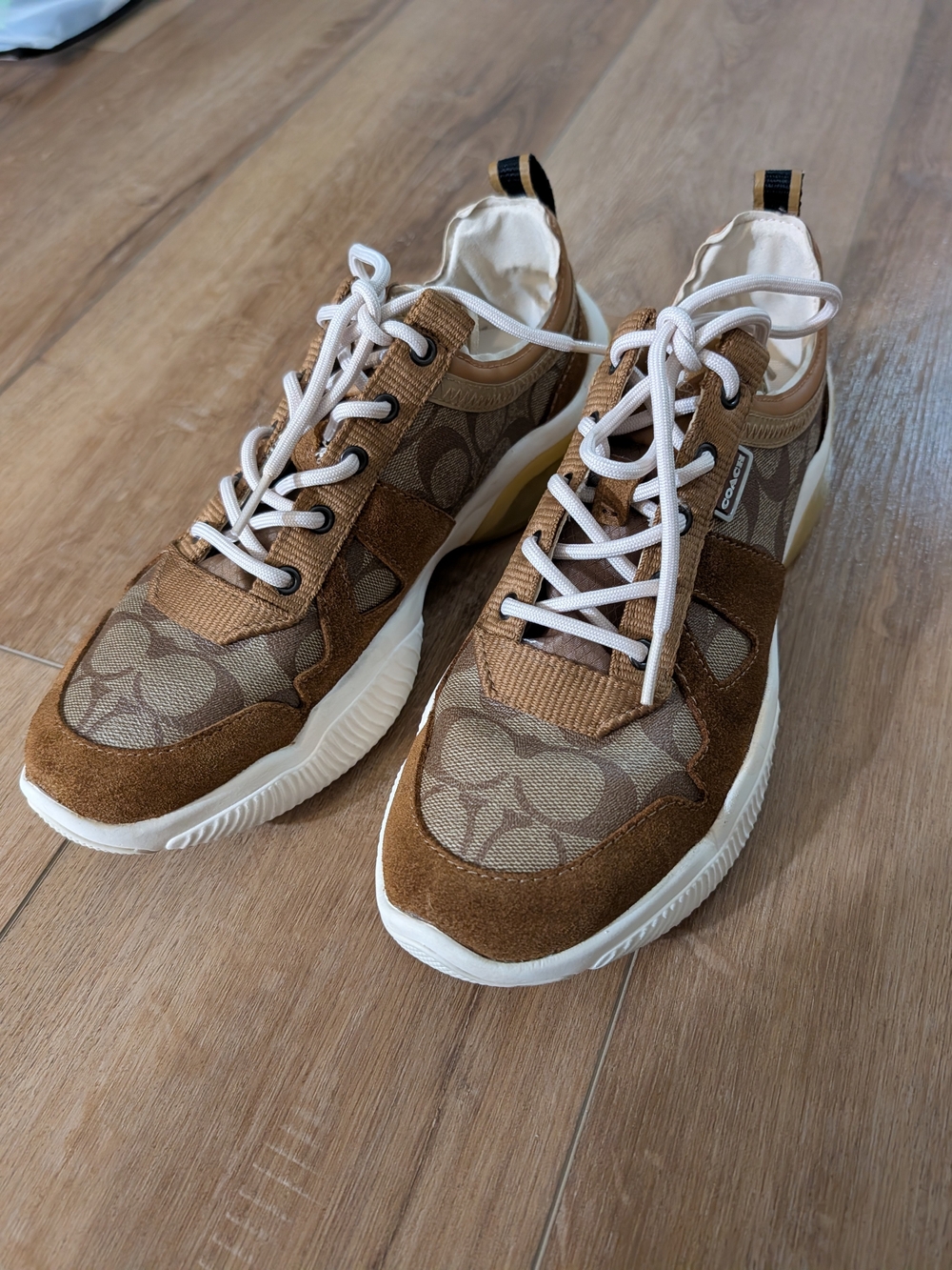 Coach Men’s Brown Logo Suede Runner Sneakers